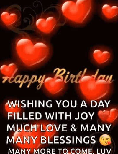 Happy Birthday Wishing You A Day Filled With Joy Much Love & Many Blessings Many More To Come Luv GIF