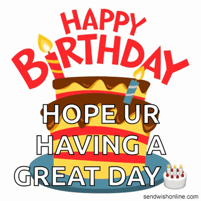 Happy Birthday With Cake And Candles GIF