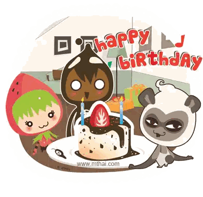 Happy Birthday With Cake Sticker