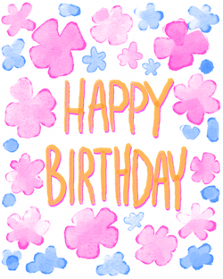 Happy Birthday With Flower Backgrounds GIF