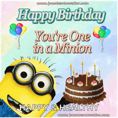 Happy Birthday You're One In A Minion Card GIF