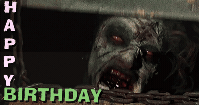 Happy Birthday Zombie Card GIF