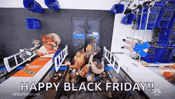 Happy Black Friday People Entering A Store GIF