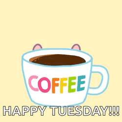 Happy Blessed Tuesday Cute Pig Coffee Swim GIF