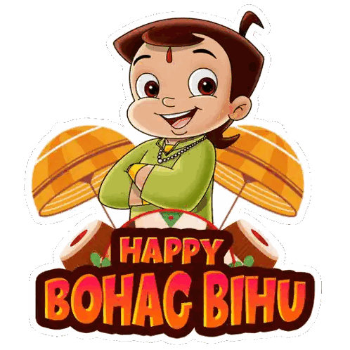 Happy Bohag Bihu Cartoon Sticker