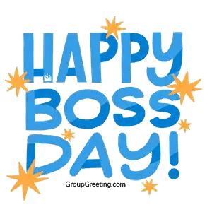 Happy Boss Day Sign With Stars Sticker