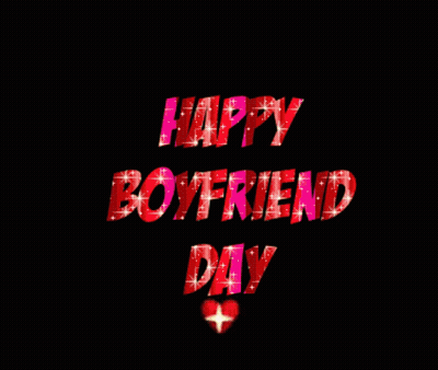 Happy Boyfriend Day Greeting Card With Heart GIF