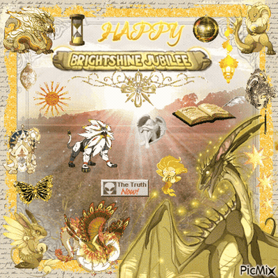 Happy Brightshine Jubilee Poster With Dragon GIF