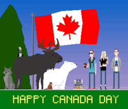 Happy Canada Day Wild Animals Graphics Design GIF