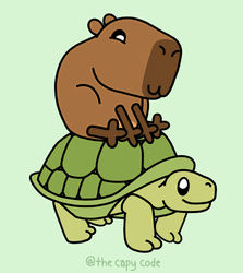 Happy Capybara Turtle Bestfriends GIF