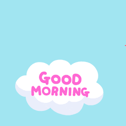 Happy  Cartoon In Morning Cloud GIF