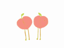 Happy Cartoon Peaches Jumping Up And Down GIF