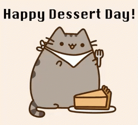 Happy Cat Dessert On Pusheen Thanksgiving Day GIF