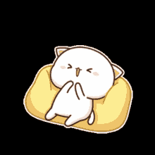 Happy Cat Peach Excited Kicking GIF