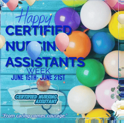 Happy Certified Nurse Assistants Week With Colorful Balloons GIF