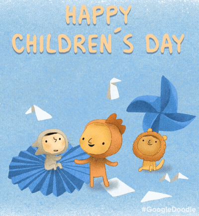 Happy Children's Day Google Greeting GIF