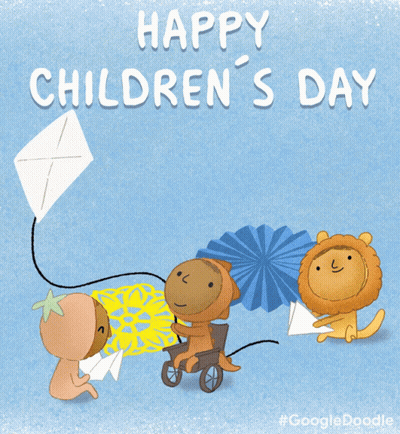 Happy Children's Day Google Greeting GIF