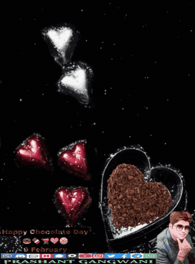 Happy Chocolate Day Man With Heart Shaped Box GIF