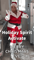 Happy Christmas Eve Holly Logan Dancing Santa GIF