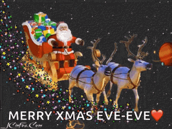 Happy Christmas Eve Santa Riding Sleigh GIF