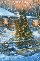 Happy Christmas Eve Snowy Christmas Tree GIF