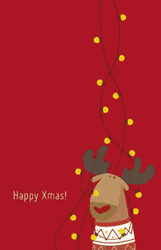 Happy Christmas Glowing Lights Cute Reindeer Smile GIF