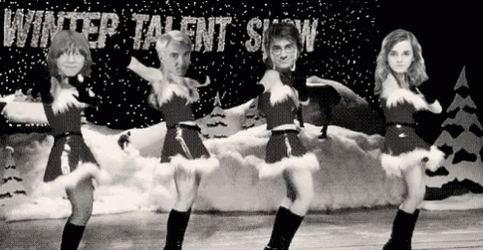 Happy Christmas Harry Black And White Presentation GIF