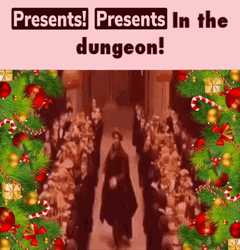 Happy Christmas Harry Presents In The Dungeon GIF