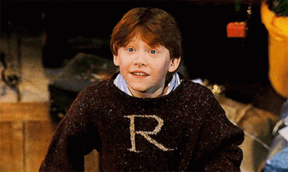 Happy Christmas Harry Young Ron Weasely GIF