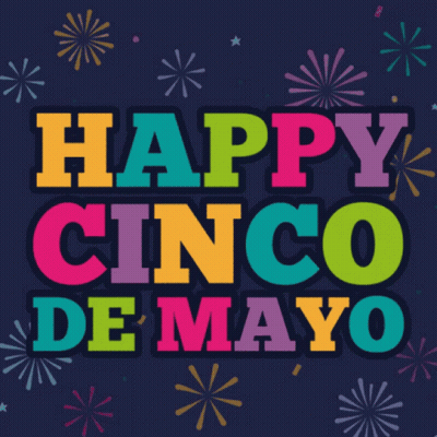 Happy Cinco De Mayo Sign With Fireworks GIF