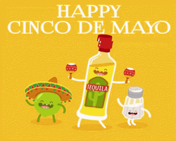 Happy Cinco De Mayo Tequila Cartoon