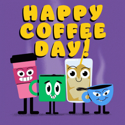 Happy Coffee Day Coffee Cups GIF
