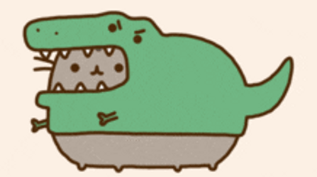 Happy Crocodile On Pusheen Thanksgiving GIF