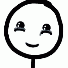 Happy Crying Stick Figure Smiling  GIF