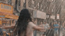 Happy Curly Girl Dancing In The Rain GIF
