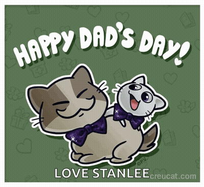 Happy Dad's Day Poster With Cat And Dog GIF