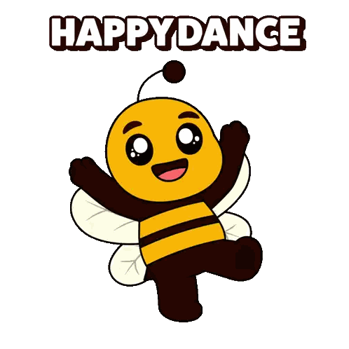 Happy Dance Cartoon Bee Sticker