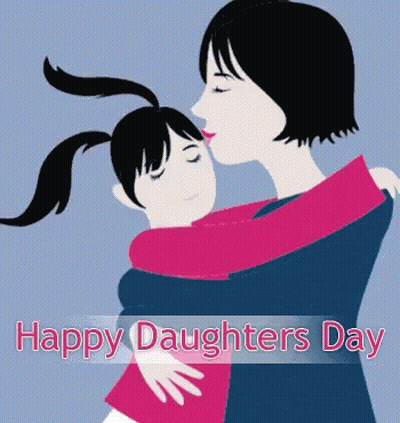 Happy Daughters Day Woman Hugging Little Girl GIF
