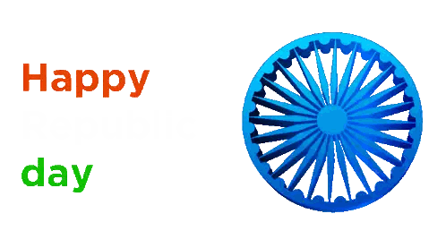 Happy Day Greeting With Blue Wheel Sticker