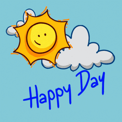 Happy Day Smiling Sun Clouds GIF