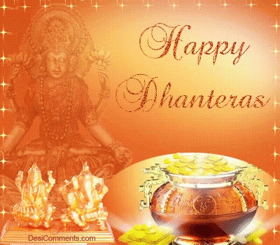 Happy Dhanteras Card With Pot Of Gold GIF
