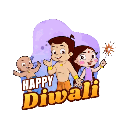 Happy Diwali Cartoon Sticker