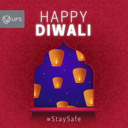 Happy Diwali Floating Lanterns GIF