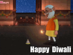 Happy Diwali Grandpa Lighting A Firework GIF