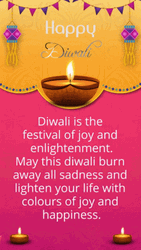 Happy Diwali Greetings Below Oil Lamp GIF