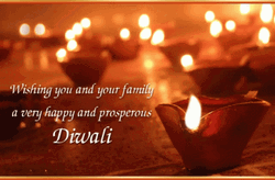 Happy Diwali Greetings With Oil Lamps GIF