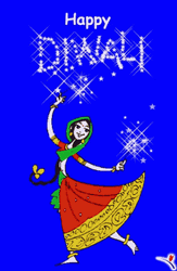 Happy Diwali Indian Girl Dancing GIF