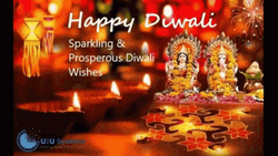 Happy Diwali Indian Goddess And Lamps GIF