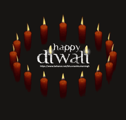 Happy Diwali Inside Circle Of Candles GIF