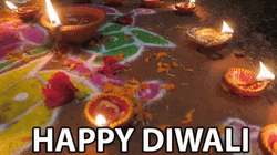 Happy Diwali Lighted Candles